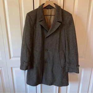 Royal Coachman Men’s Gray Wool Long Coat Size 38 Thinsulate Lined Made in USA